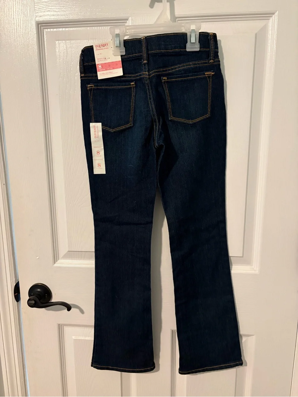 Old Navy Dark Blue Flare Jeans with Contrast Stitching